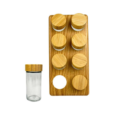 Set de 8 especieros con tapa de bamboo