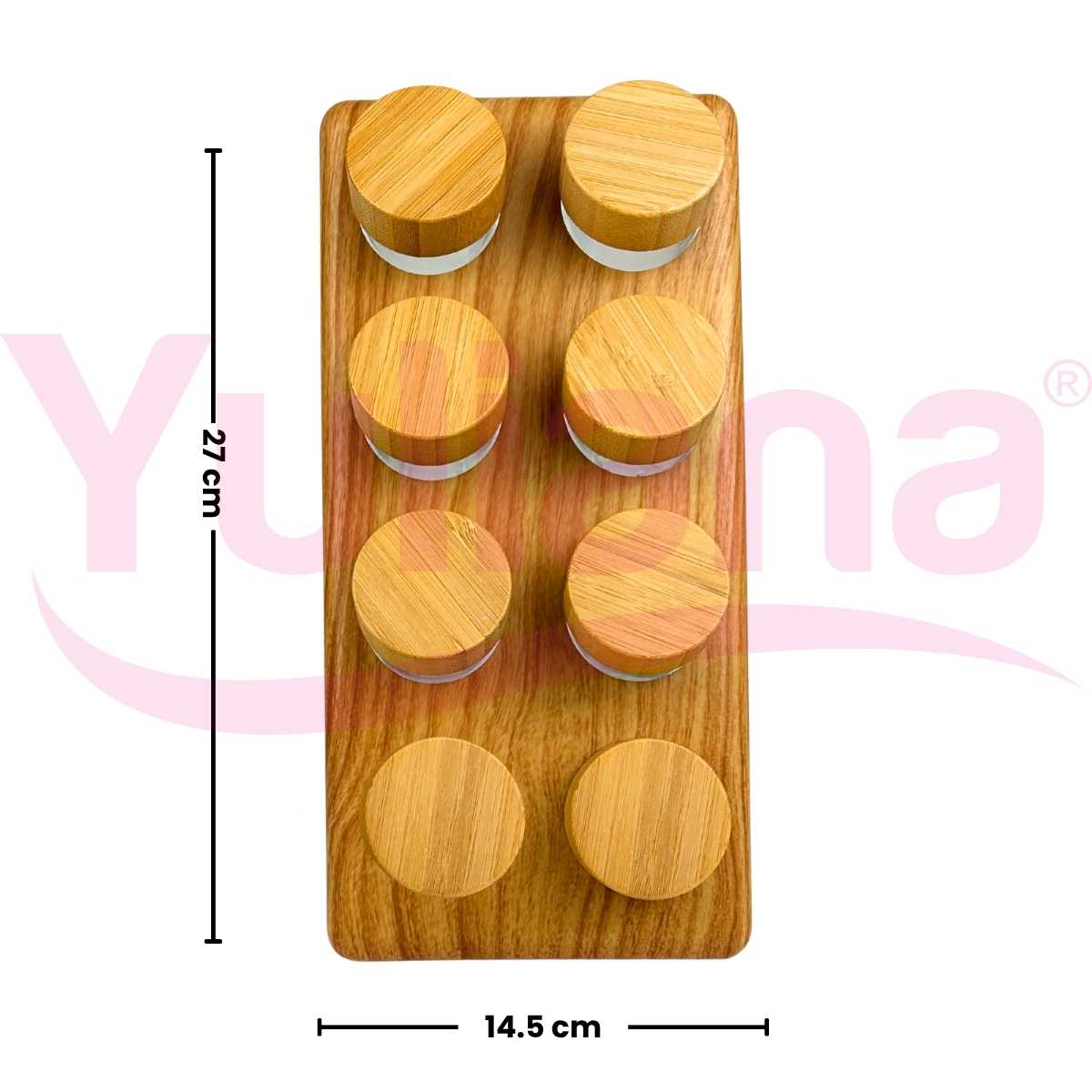 Set de 8 especieros con tapa de bamboo