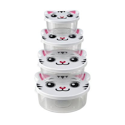 Set de 4 contenedores herméticos de Gatito