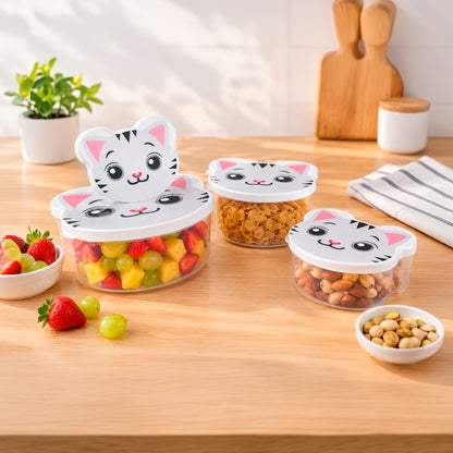 Set de 4 contenedores herméticos de Gatito