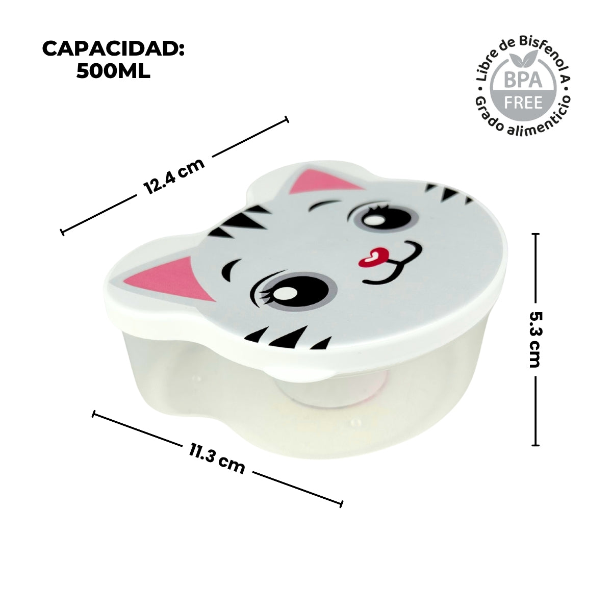 Set de 4 contenedores herméticos de Gatito