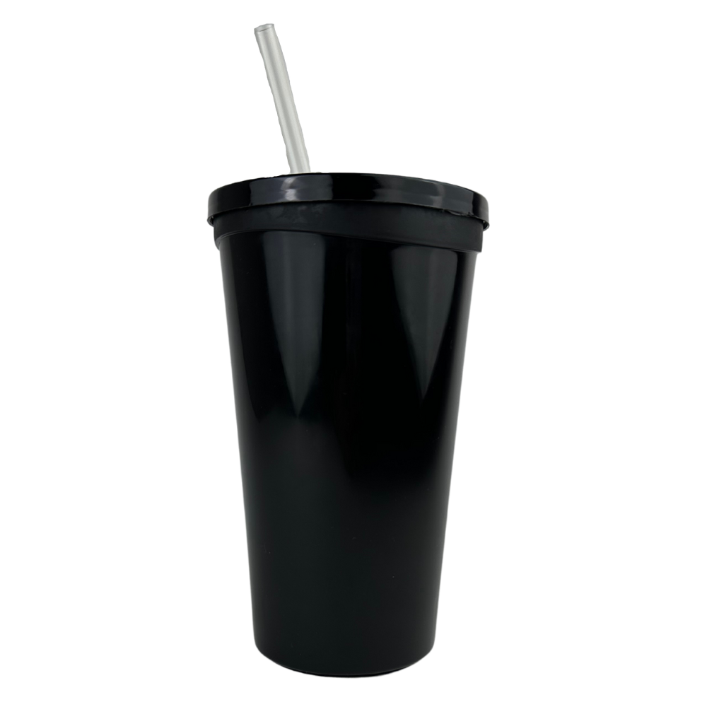 Arrow Vaso de plástico con popote integrado, 22 onzas, surtido