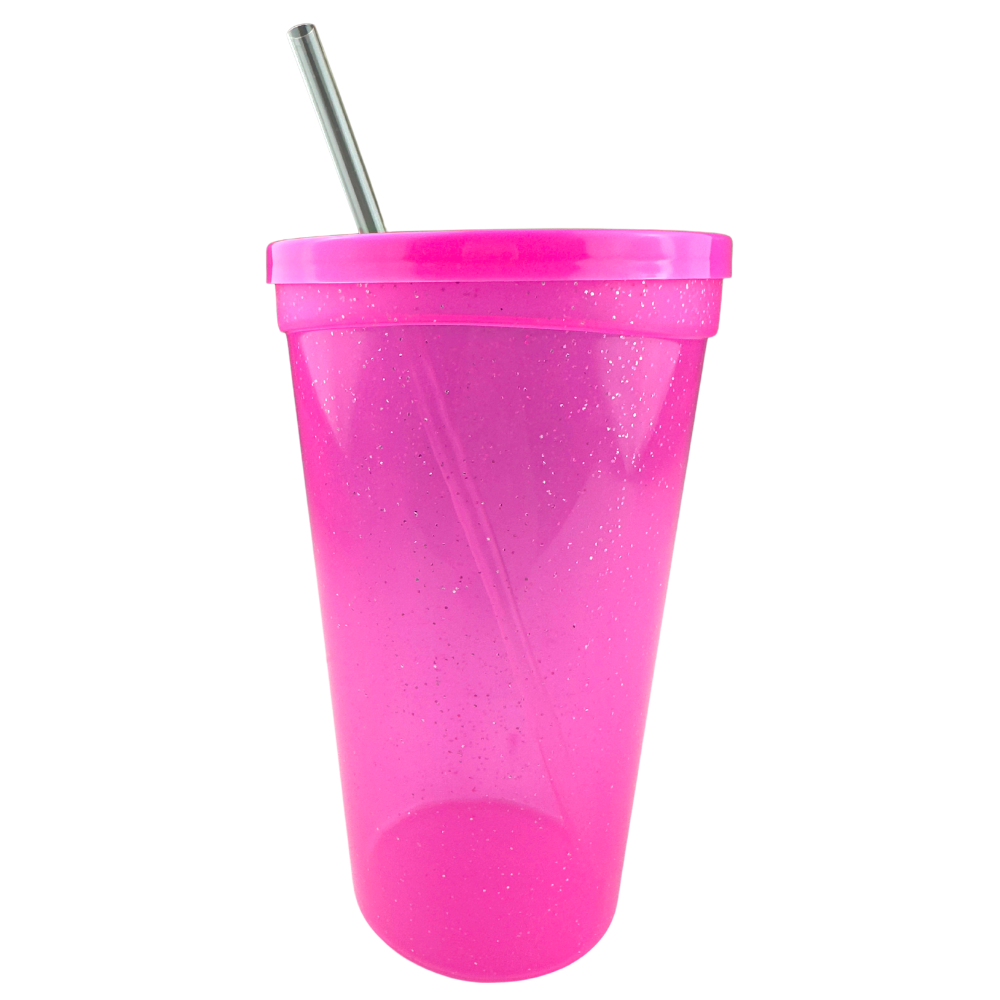 Vaso Orlando Colors 1L con tapa y popote