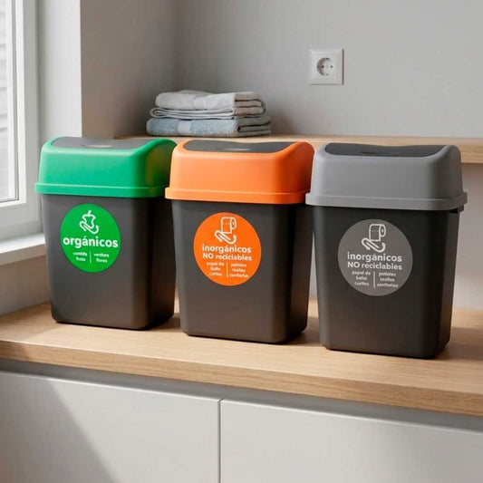 Bote de basura reciclaje con tapa balancín 26 Litros