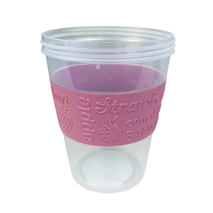 Vaso recipiente para yogurt y cereal con cuchara 600 ML