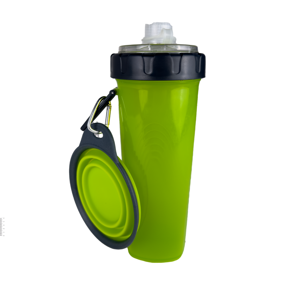 Botella Snack Duo Para Mascota/perro Plato Plegable Silicón