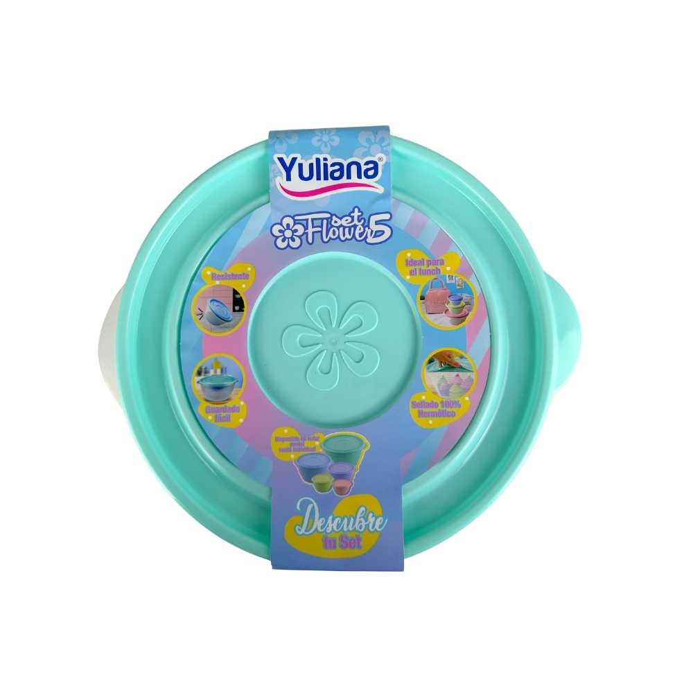 Set de 5 Contenedores Flowers