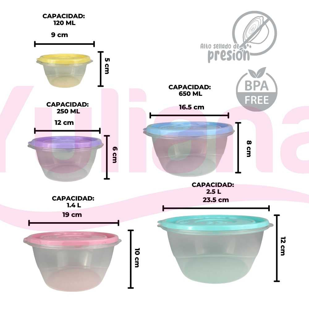 Set de 5 Contenedores Flowers