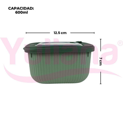 Set de 3 contenedores con válvula para microondas