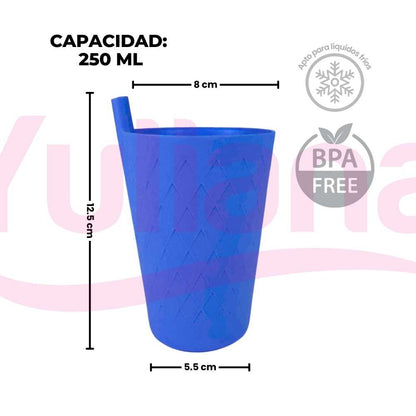 Vaso entrenador con popote 250 ML