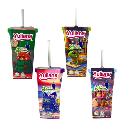 Vaso con tapa y popote 26 Oz