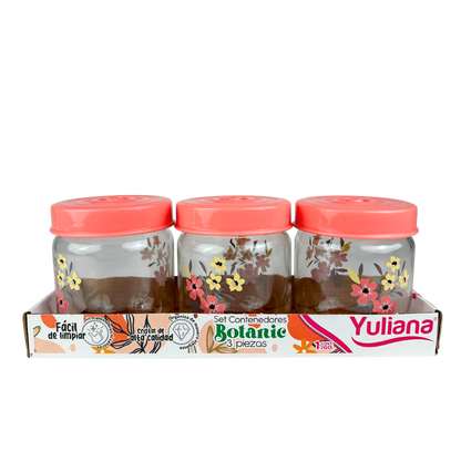Set de 3 Tarros de vidrio 425 ML