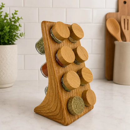 Set de 8 especieros con tapa de bamboo