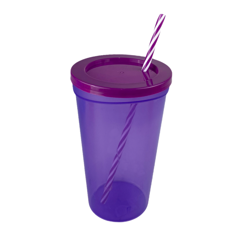 Vaso Orlando Colors 1L con tapa y popote