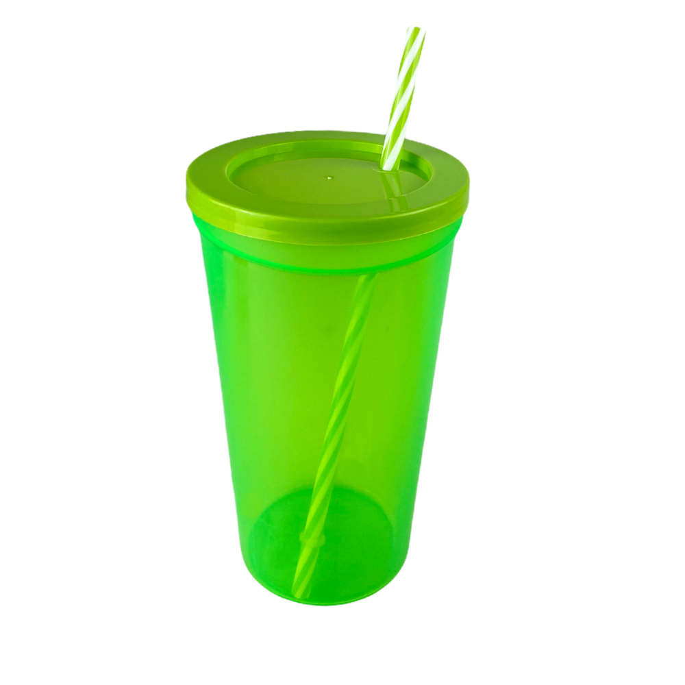 Vaso Orlando Colors 1L con tapa y popote