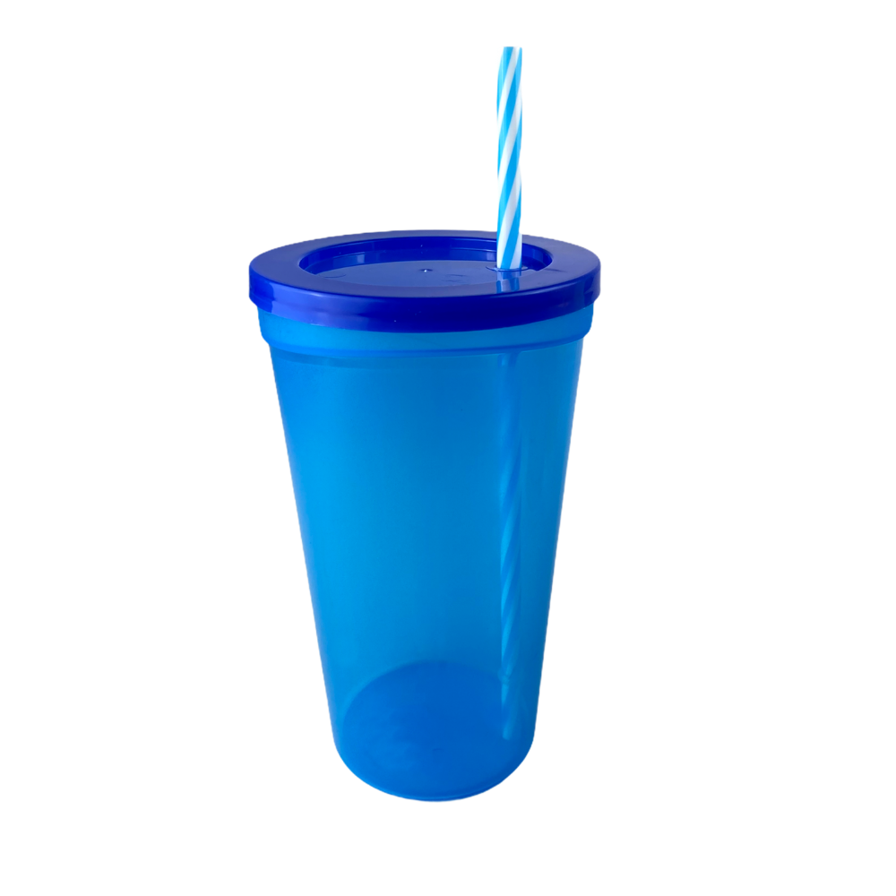 Vaso Orlando Colors 1L con tapa y popote