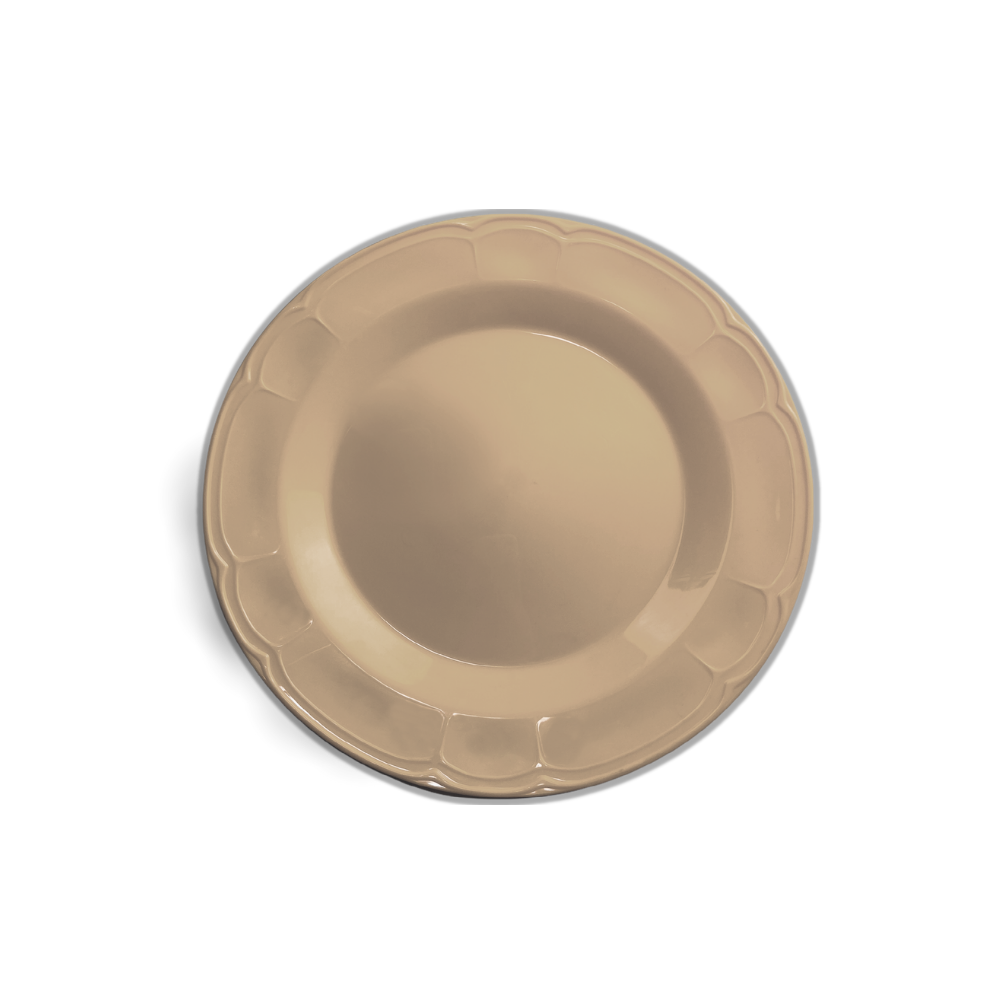 Plato Trinche 11" Decorado Clásico Beige