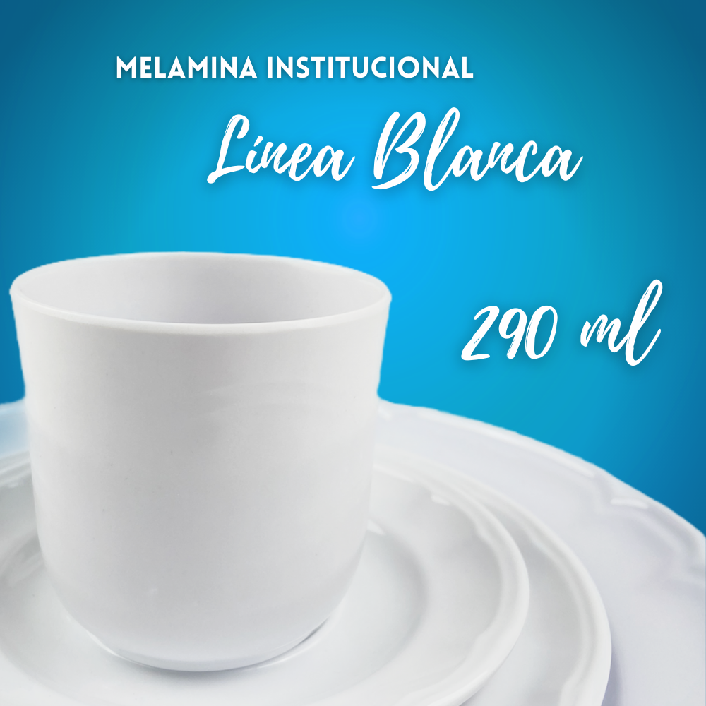 Taza Blanca de Melamina (290 ml)